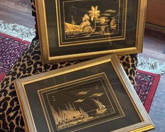 Vintage Straw Art Paintings