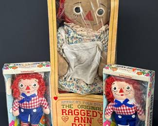Vintage Raggedy Ann & Andy Dolls