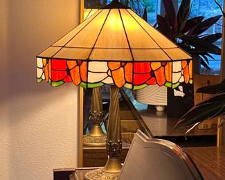 Vintage Stained Glass Lamp