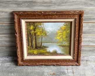 Vintage Framed Landscape Painting