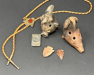 Indigenous Collectibles- Mayan Whistles, Buffalo Nickel Money Clip & More