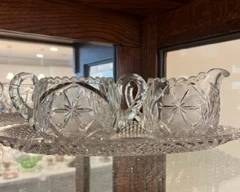 Depression, pressed, cut glass, and crystal