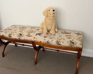 This little golden retriever barks, blinks, turns his and and moves his foot. Motion activated