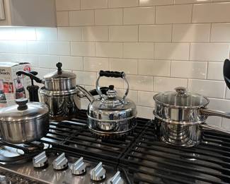 English Simplex Tea Kettle, solid copper with stainless finish. The top shelf of English tea kettles.