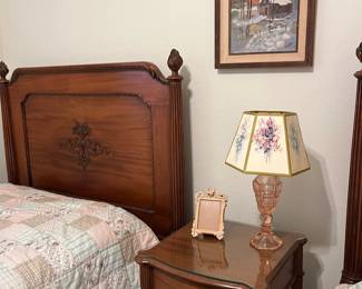 Pair of twin beds with one matching night stand. Overall great condition.