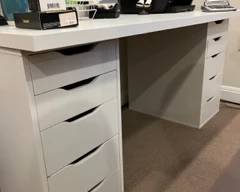 10 drawer desk great for office, crafts or sewing.