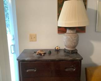 Small dresser and lamp