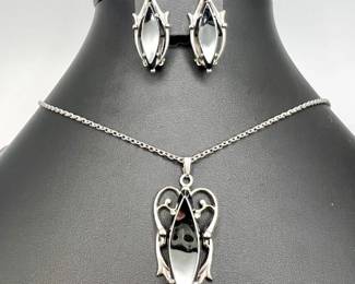 Classic Necklace & Earrings Set By Whiting & Davis Company
