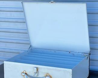 White Painted Metal Organizer Box
