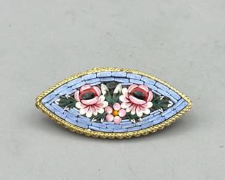 Vintage Mini Mosaic Brooch From Italy
