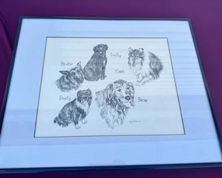 Ink Drawing Of Dogs By Mary Trosan
