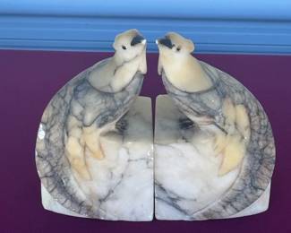 Italian Stone Bird Bookends
