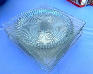 Set Of (6) Starburst Square Plates
