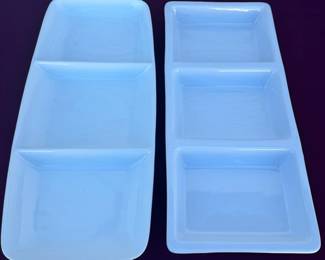 (2) White Serving Trays-casa Blanca And Threshold
