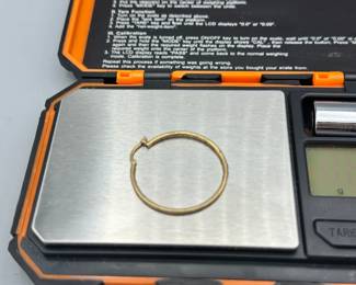 Single 14KT Gold Hoop Earring
