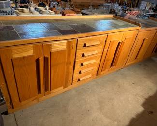 Custom crafted slate-topped cabinets