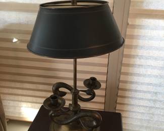 Double Swan Antique BRASS LAMP 