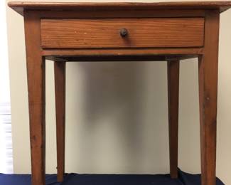 Squarenailed  Tapered Leg Pine with drawer 24” x20” x 27 great as end table or night stand.