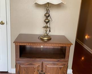 TV Cabinet W Brass Lamp