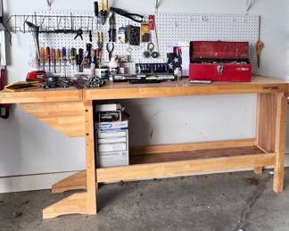 Large Craftsman Work Table With Toolbox, And Other Miscellaneous Tools