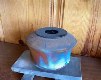Fired Vase with Stand