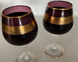 Amythist gold glass set
