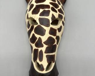 Ceramic Giraffe Head Wall Decor, Hand Painted