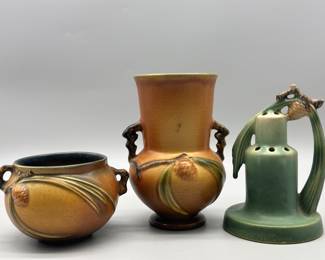 (3) Roseville Pottery Pieces, Marked