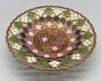 Footed Brass Decorative Bowl on Stand from India