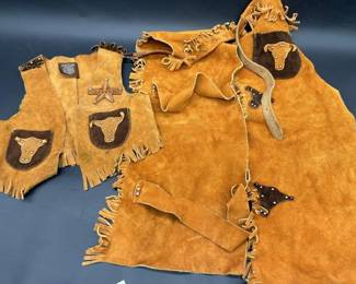 Kids Western Cowboy Dress Up Vest & Chaps