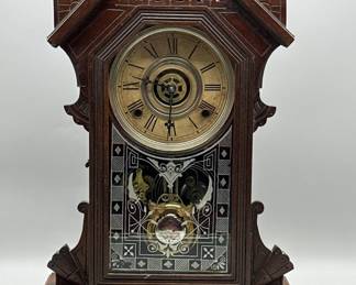 Antique Pendulum 8-Day Ansonia Style Clock w/ Key