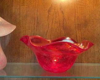 Glass Art Vase, Osburn Modern Glass Bowl , Etc.