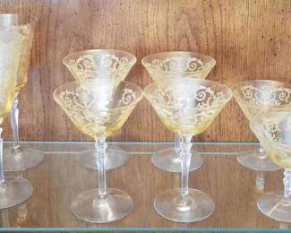 Yellow Versailles Fostoria Stemware