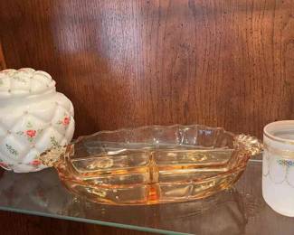 Gold Tone Glass Decor Fostoria Glass Tray