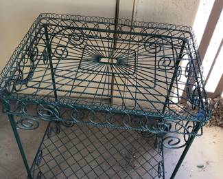 Green Wired Metal Side Table