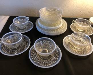 Vintage Moonstone CupSaucer  Plate Set