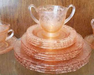 June Rose Versailles Fostoria Plates Saucers