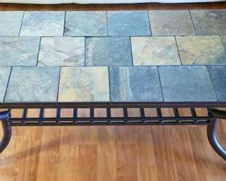 Black Metal Slate Coffee Table