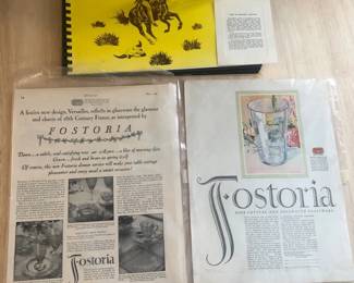 Fostoria Pattern Book, Etched Stones, 1960s Ads
