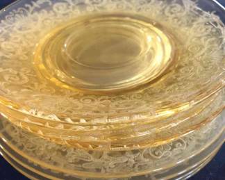 Yellow Fostoria Versailles Small Plates