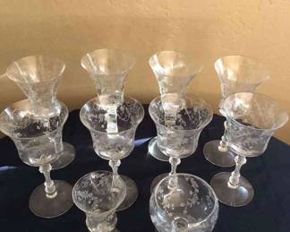 Clear Fostoria 10 Pc Stemware