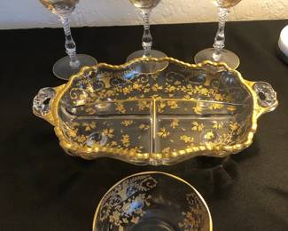 Gold Filigree Serving Stemware  Fostoria