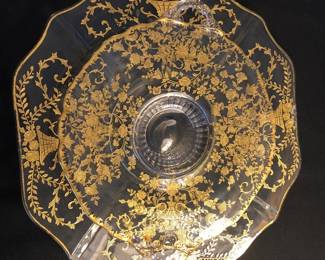 Gold Filigree Etched Serving Set