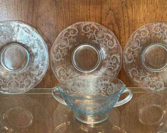 Blue Fostoria Versailles Collection