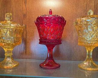 Vintage Crown Candy Dishes With Lids