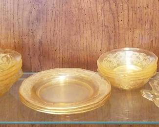 Yellow Fostoria Versailles Pieces