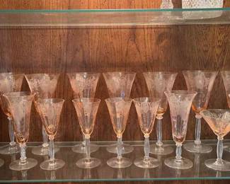 June Rose Fostoria Stemware