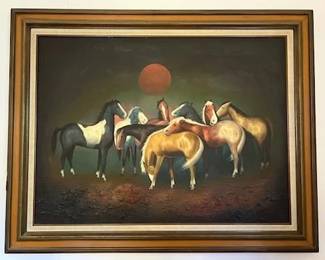 Horses, signed