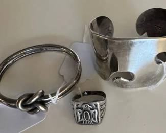 Sterling bracelet, etc.