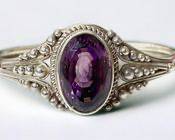 Sterling Amethyst Bubble Cuff